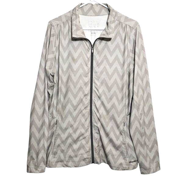 Merrell Jackets & Blazers - Merrell Womens Opti Wick Full Zip Jacket XL Grey White Chevron SPF Outdoor Sport